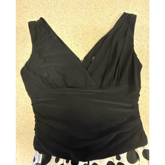 Black & white Polka dot Sleeveless Dress Size 16 Pinup Retro Rockabilly 1950s - Picture 7 of 13